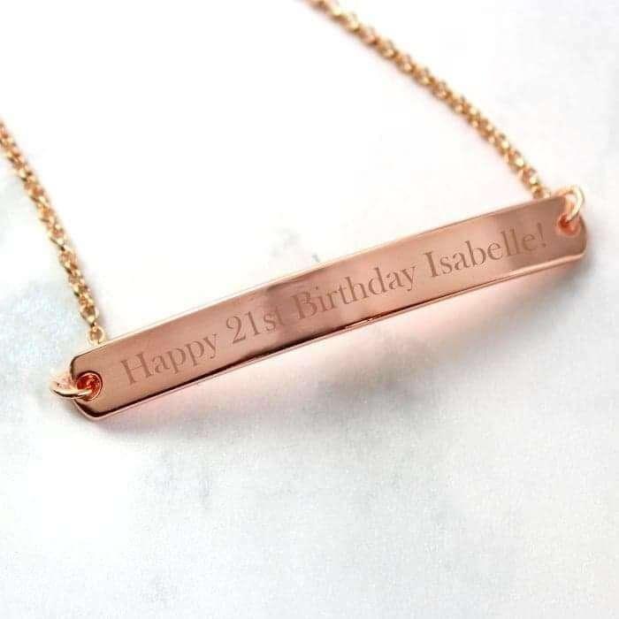 Personalised Rose Gold Tone Bar Bracelet - Myhappymoments.co.uk