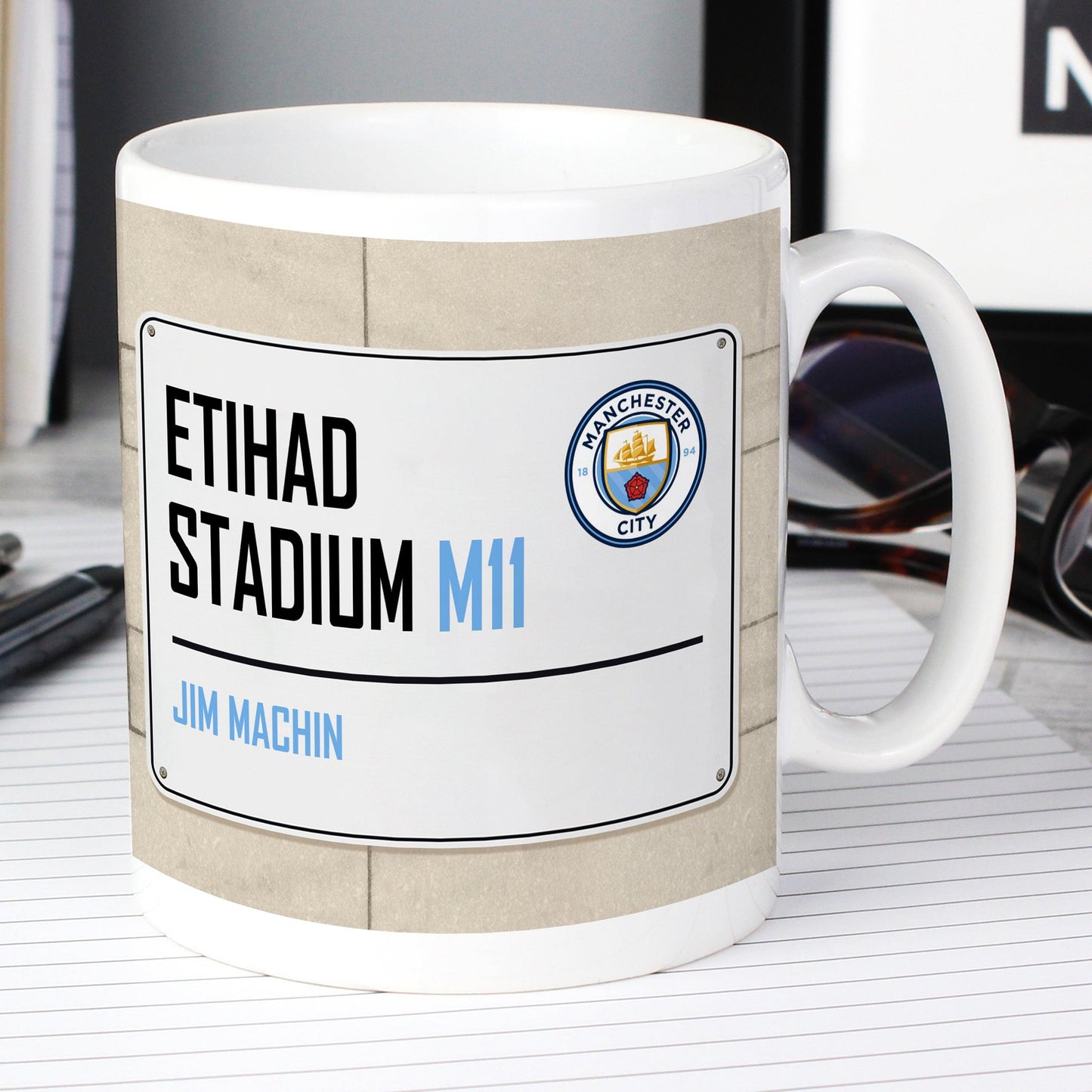 Personalised Manchester City FC Street Sign Mug