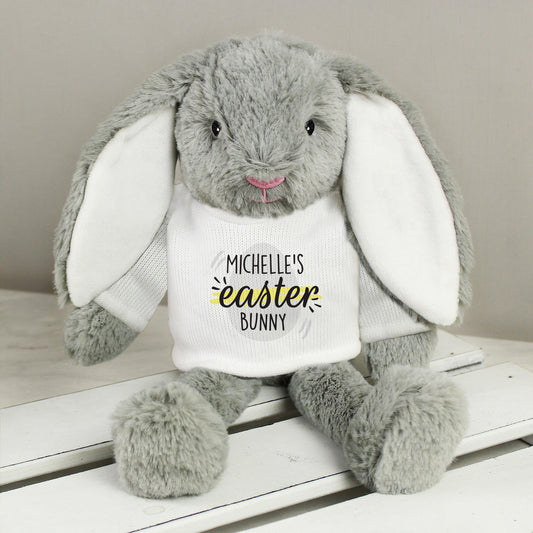 Personalised Easter Bunny Rabbit In T-Shirt Soft Toy