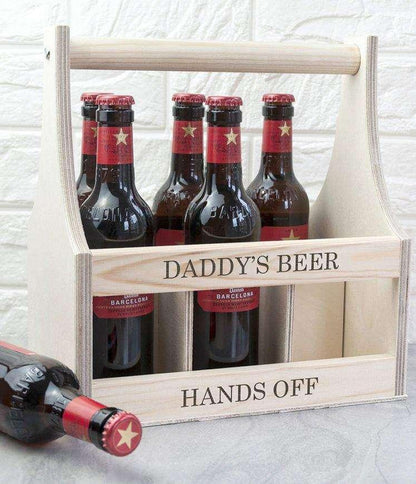 Personalised Wooden Beer Trug - Wooden Beer Carrier - Myhappymoments.co.uk