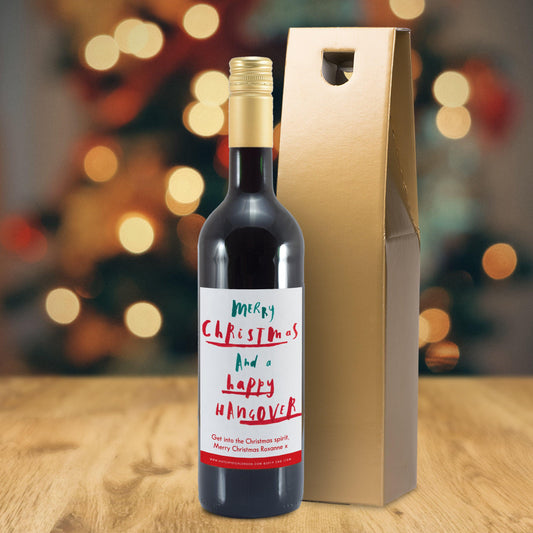 Personalised Merry Christmas And A Happy Hangover Mulled Wine