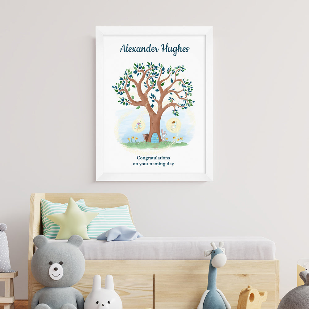 Personalised Fairy Tree White Framed Print