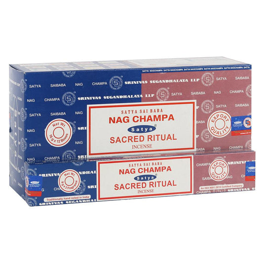 12 Pack of Combo Satya Incense Sticks - Nag Champa Sacred Ritual