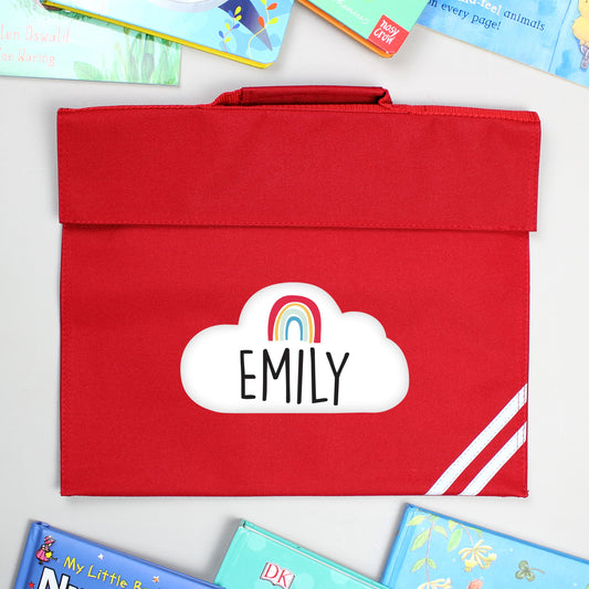 Personalised Rainbow Red Book Bag