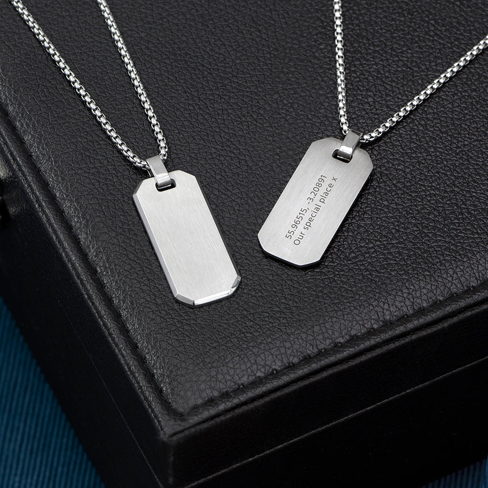 Personalised Silver Men's Dog Tag Necklace