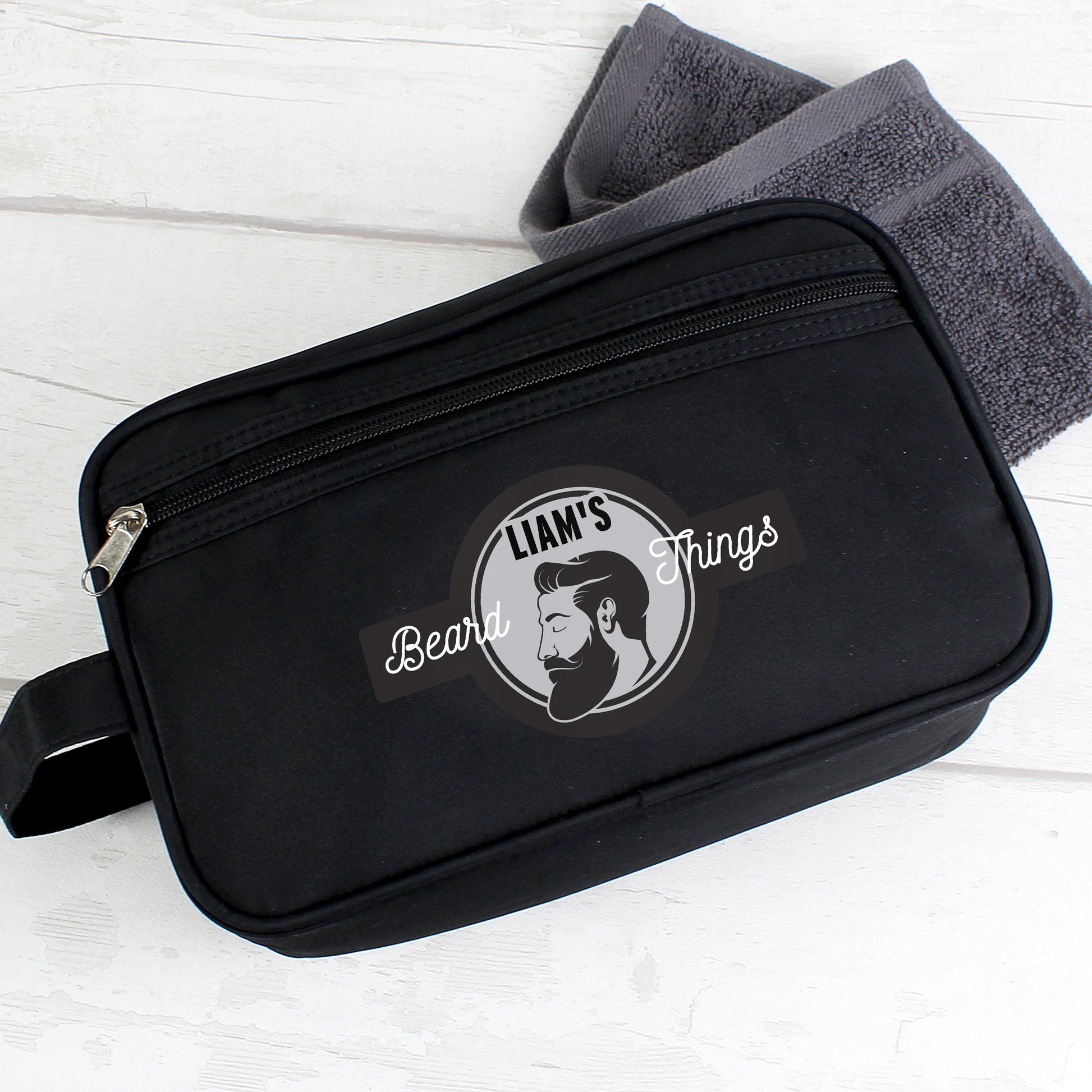 Personalised Beard Things Black Vanity Bag