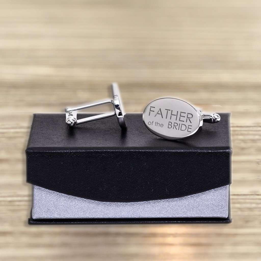 Personalised Silverplated Oval Cufflinks - Grandad Of Groom - Myhappymoments.co.uk