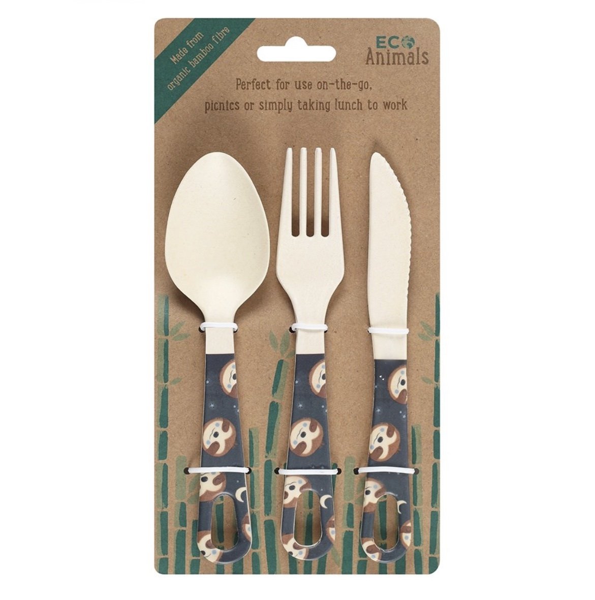 Sidney Sloth Bamboo Cutlery Set