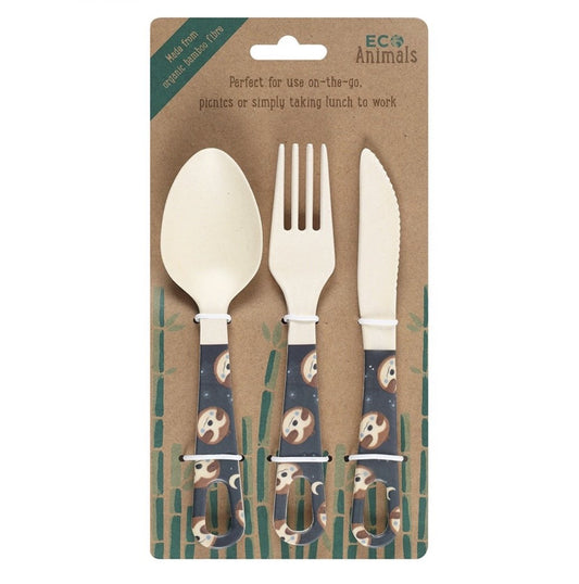 Sidney Sloth Bamboo Cutlery Set