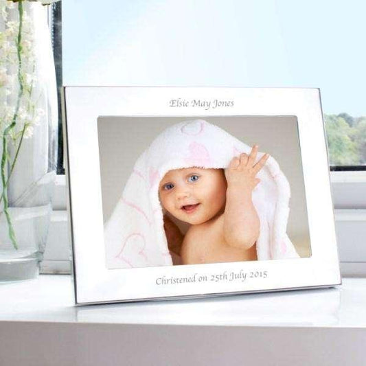 Personalised Silver 7x5 Landscape Photo Frame - Myhappymoments.co.uk