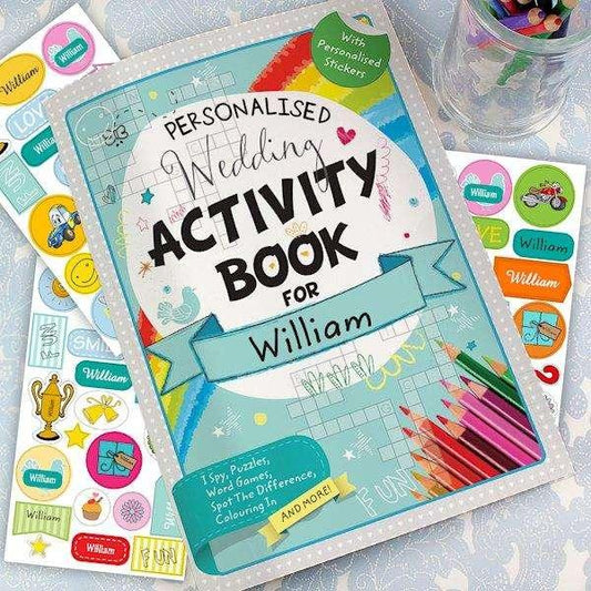 Personalised Wedding Activity Book with Stickers - Myhappymoments.co.uk