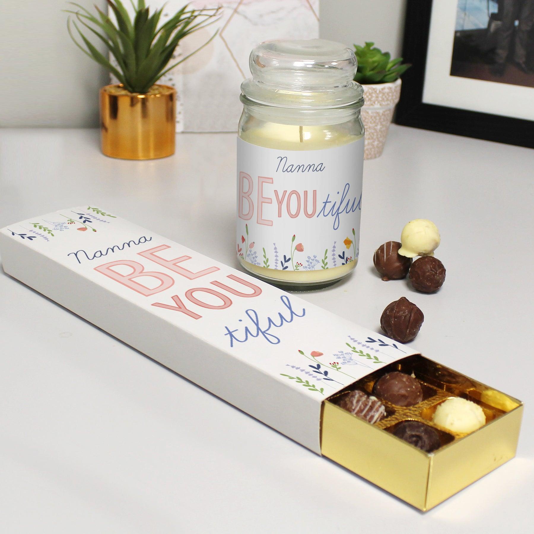 Personalised Be You Tiful Candle Jar & Truffles