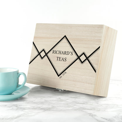 Gentlemen's Teas Personalised Wooden Tea Box