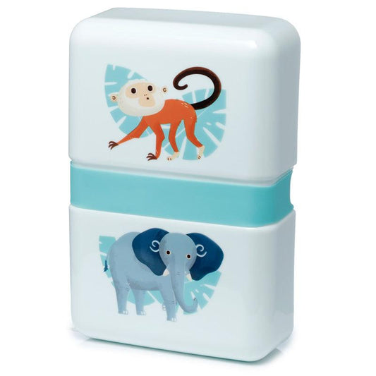 Rectangular Zoo Lunch Box with Elastic Strap