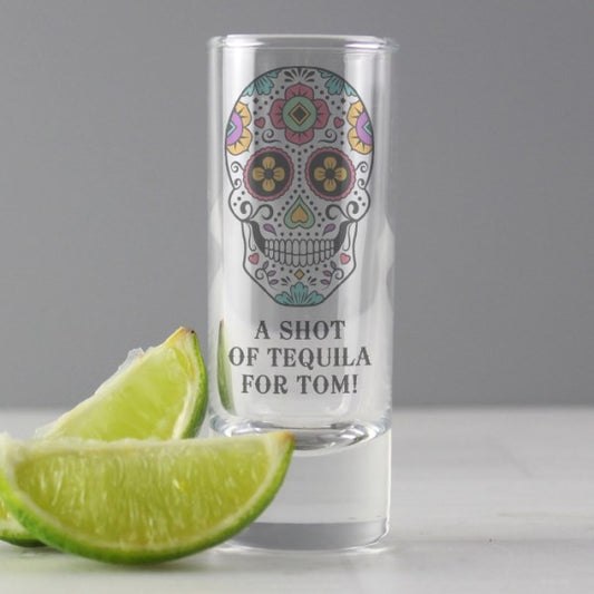 Personalised Sugar Skull Shot Glass - Myhappymoments.co.uk