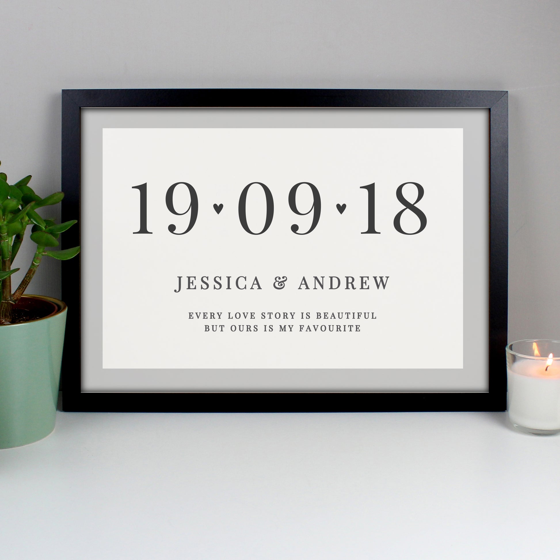 Personalised Special Date Landscape Black Wall Art