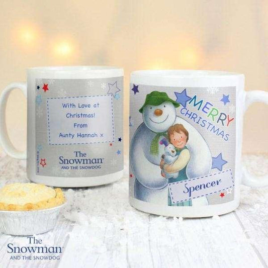 Personalised The Snowman and the Snowdog Merry Christmas Mug - Myhappymoments.co.uk