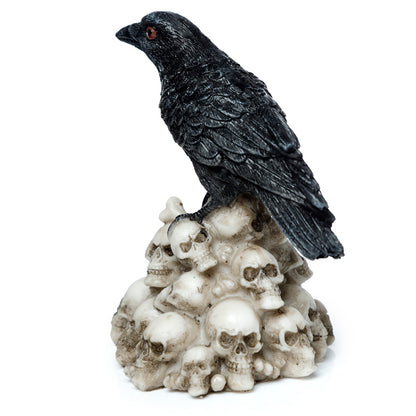 Crow Standing on Pile of Skulls Ornament