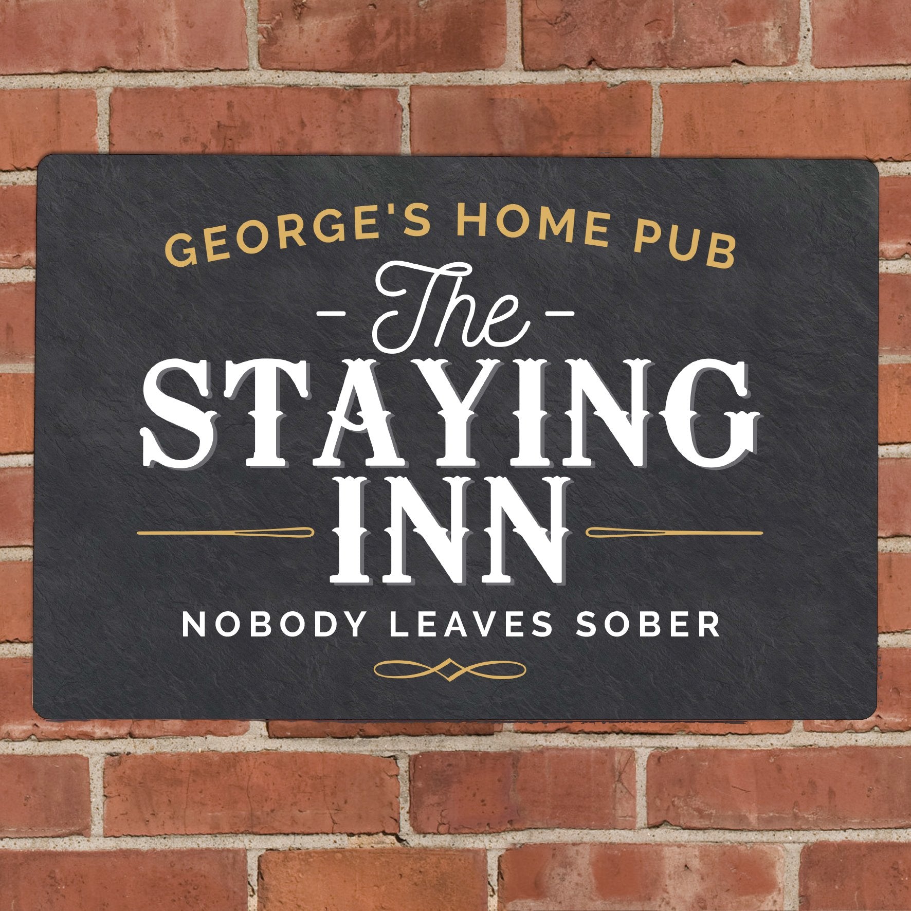 Personalised Staying Inn Metal Sign | Lockdown Sign | Bar Sign