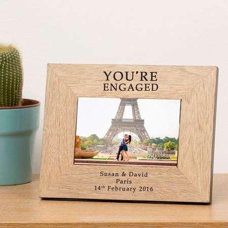 Personalised You're Engaged Photo Frame (6" X 4") - Myhappymoments.co.uk