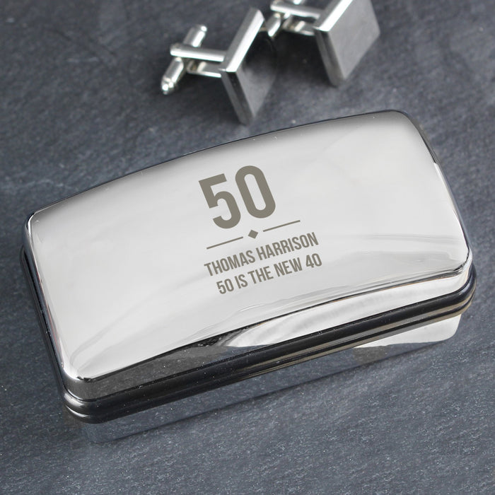 Personalised 50th Birthday Cufflink Box