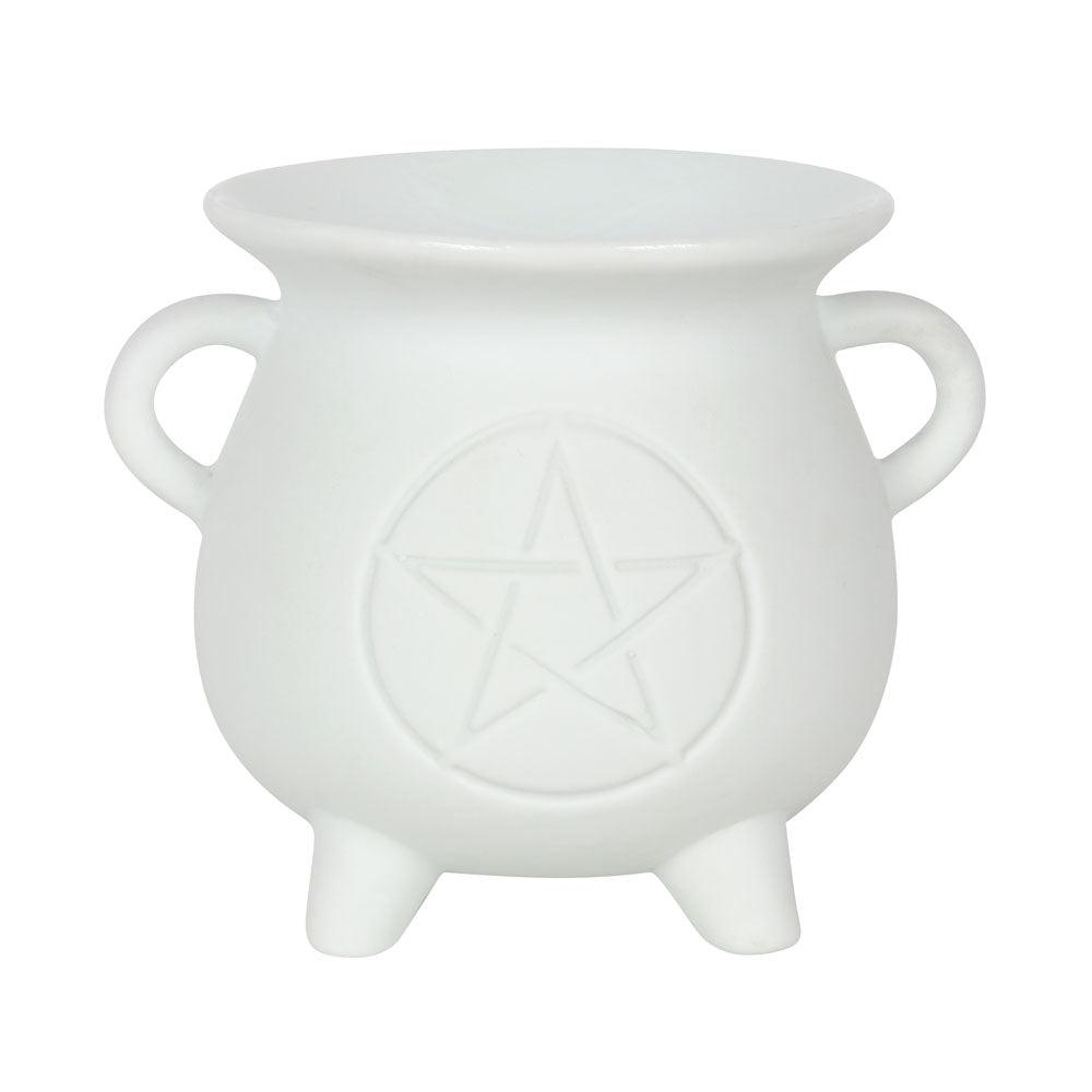 White Pentagram Cauldron Oil Burner