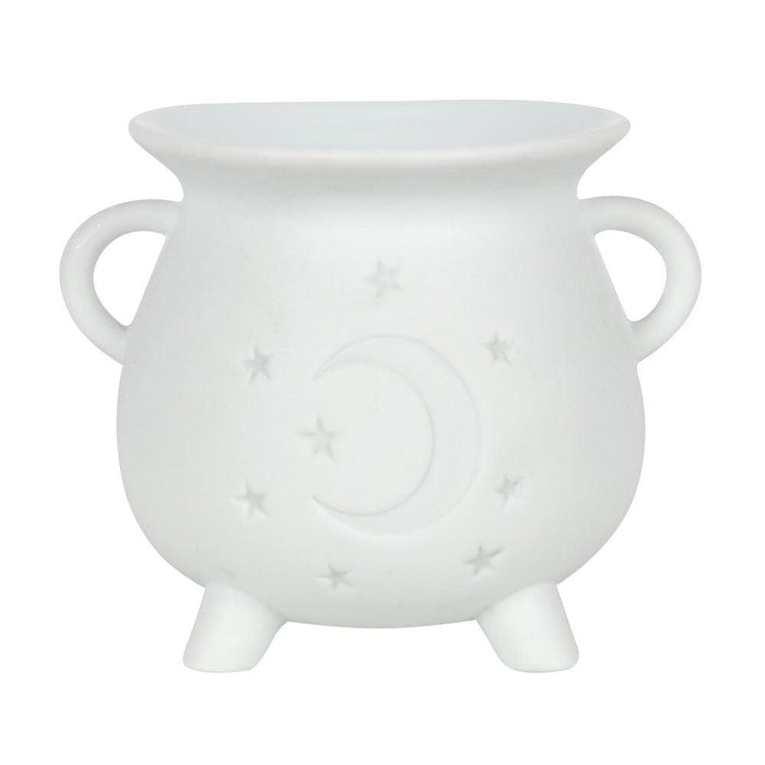 White Mystical Moon Cauldron Oil Burner