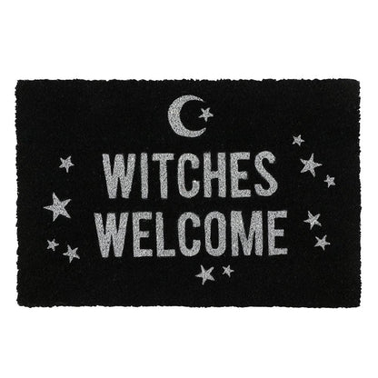 Black Witches Welcome Door Mat