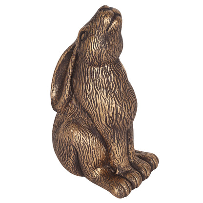 Bronze Terracotta Moon Gazing Hare Garden Ornament