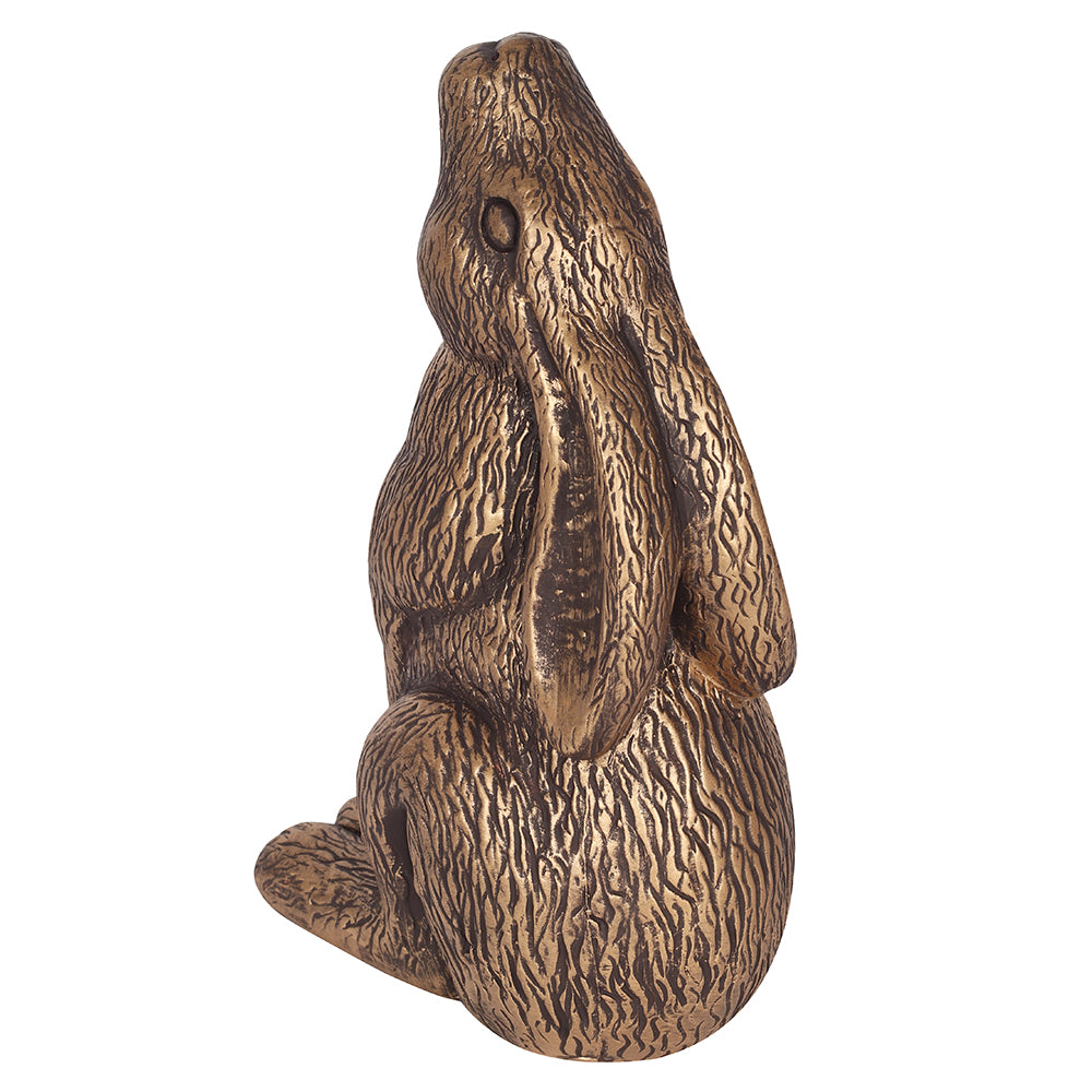 Bronze Terracotta Moon Gazing Hare Garden Ornament