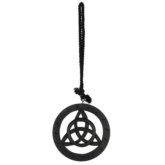 Black Wooden Hanging Triquetra