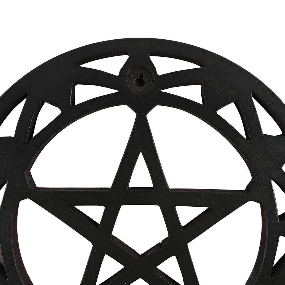 30cm Black Wooden Pentagram Wall Art