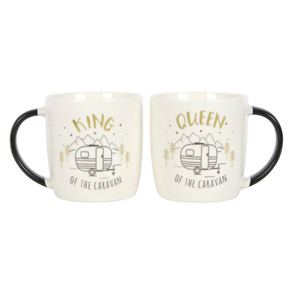 King and Queen Couples Caravan Mug Set - Caravan Lover Gift