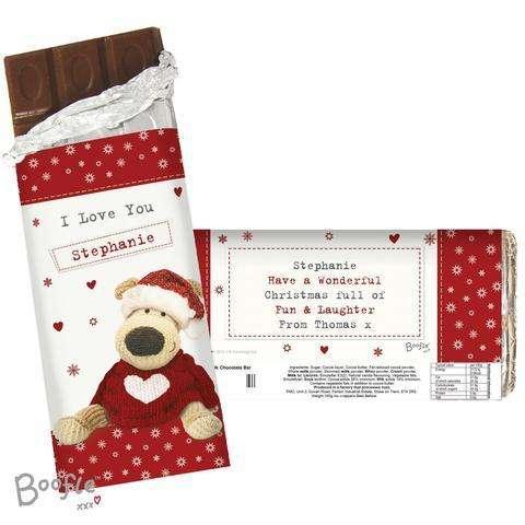 Personalised Boofle Christmas Chocolate Bar - Myhappymoments.co.uk