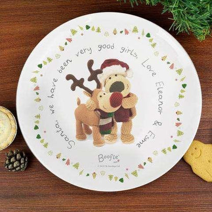 Personalised Boofle Christmas Eve Reindeer Mince Pie Plate - Myhappymoments.co.uk