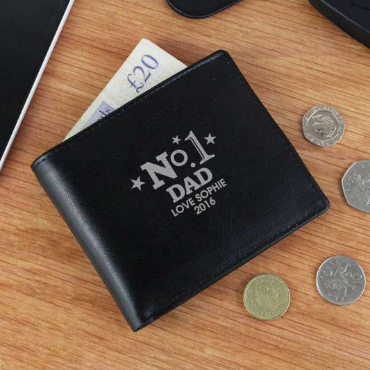 Personalised No.1 Leather Wallet - Myhappymoments.co.uk