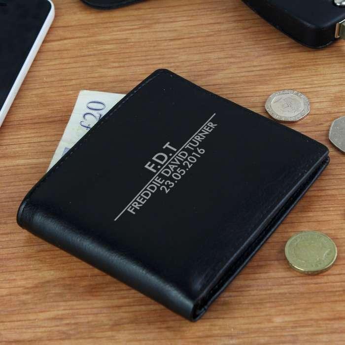 Personalised Classic Leather Wallet - Myhappymoments.co.uk