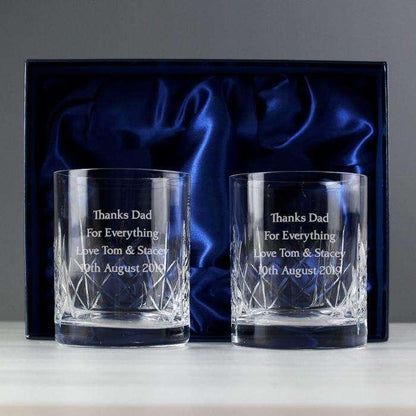 Personalised Pair of Crystal Whisky Glasses - Myhappymoments.co.uk