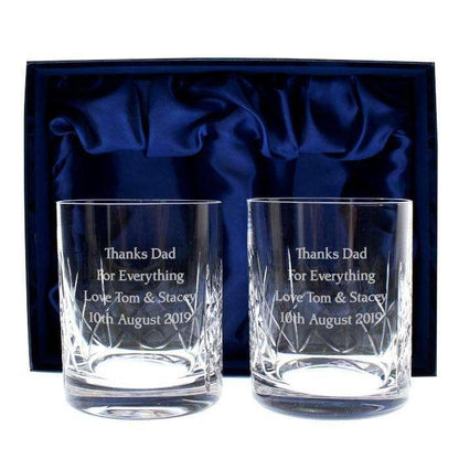 Personalised Pair of Crystal Whisky Glasses - Myhappymoments.co.uk