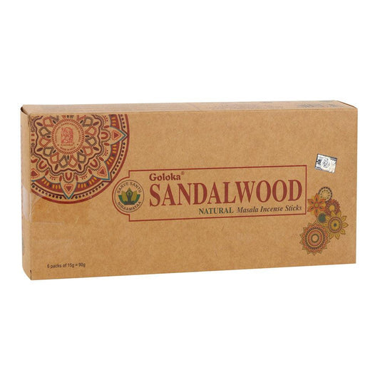 6 Packs Goloka Sandalwood Organica Series Incense Sticks