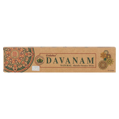 6 Packs Goloka Davanam Organica Series Incense Sticks