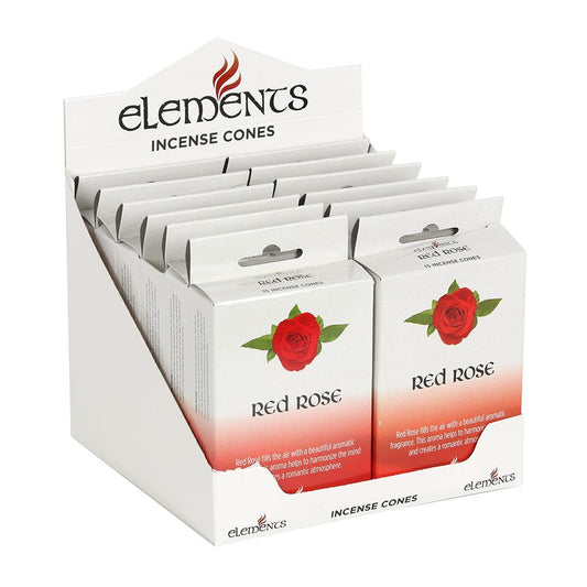 12 Packs of Elements Red Rose Incense Cones