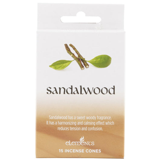 12 Packs of Elements Sandalwood Incense Cones