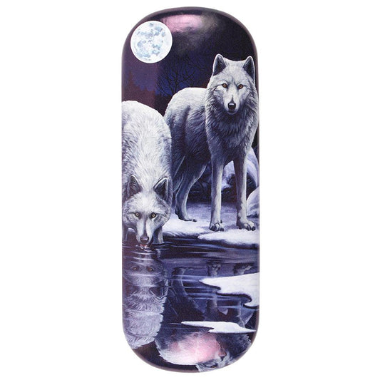 Winter Warrior Wolf Glasses Case by Lisa Parker