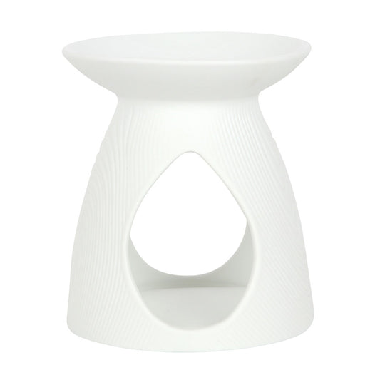 White Oil Burner With Grooves