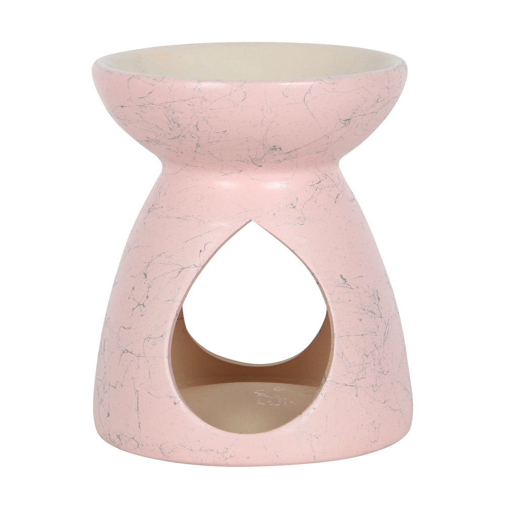 Pink Oil Burner With Grey Splash Pattern