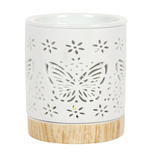 Matte Ceramic Butterfly Oil Burner