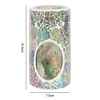 Pillar Light Blue Iridescent Crackle Oil Burner