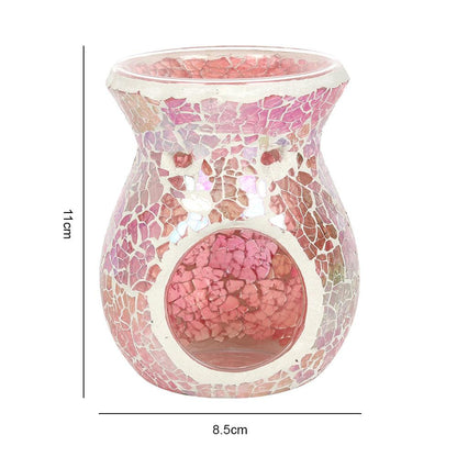 Small Pink Iridescent Crackle Oil Burner