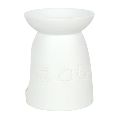 White Ceramic Seven Chakra Oil Burner